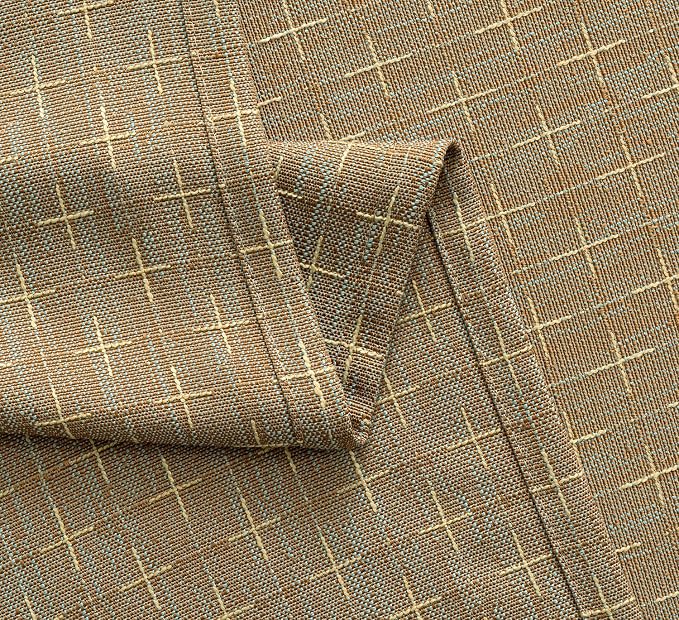 MIULEE Patterned Farmhouse Linen Curtains, Back Tab, Khaki | Linen Curtains - Image 5