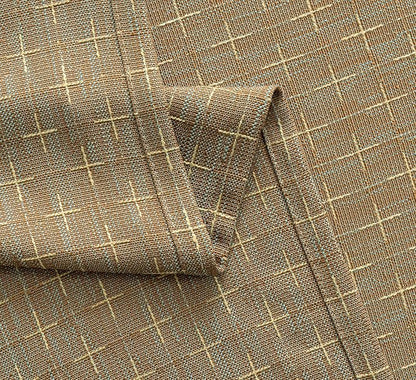 MIULEE Patterned Farmhouse Linen Curtains, Back Tab, Khaki | Linen Curtains - Image 5