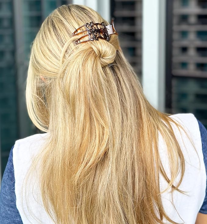 Camila Paris NV73 French Hair Clip for Women, Hair Side Clips, 3 inch Girls Hair Claw Clips Jaw Fashion Durable Styling Hair Accessories for Women, Strong Hold No Slip Grip, Made in France. Tortoise