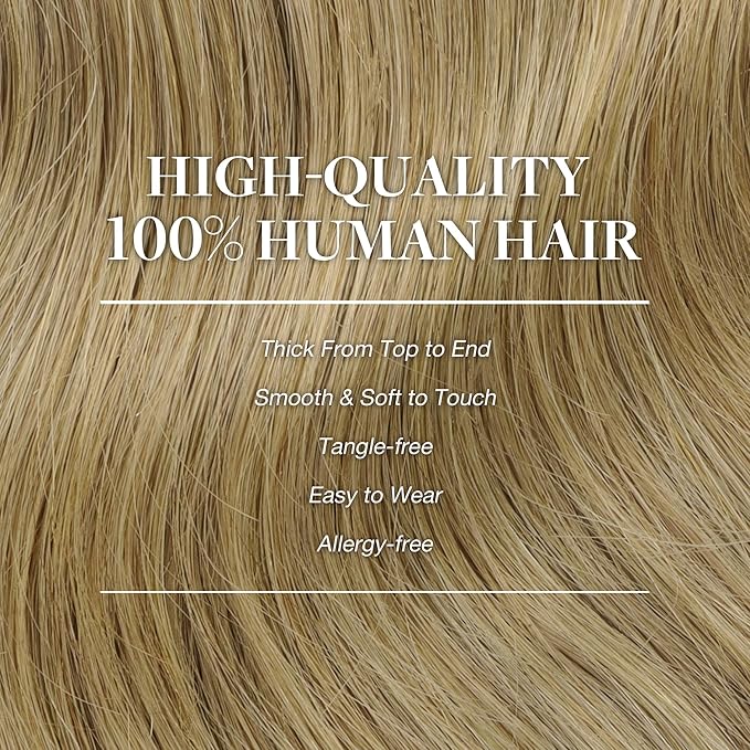 GOO GOO Clip in Hair Extensions Real Human Hair, Remy Human Hair Extensions Clip ins for Women, Natural Human Hair, 18inch 120g 7Pcs, 7 Bronde