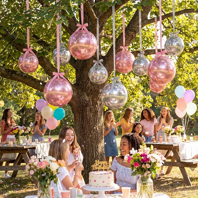 Jenaai 30 Set Round Foil Balloons Bulk 22 Inch 4d Metallic Giant Balloons Set - Image 5