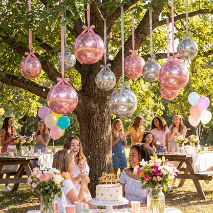 Jenaai 30 Set Round Foil Balloons Bulk 22 Inch 4d Metallic Giant Balloons Set - Image 5