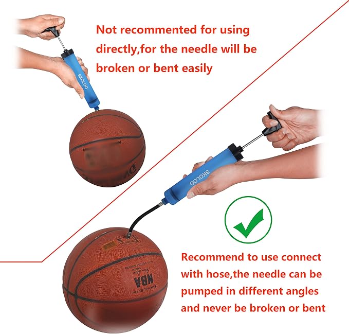 SKOLOO 10" Portable Hand Air Ball Pump Inflator Kit - Image 3