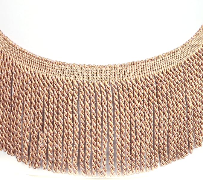 5 Yard Curtain Bullion Fringe Trim-Rayon Tassel Embellishments | 4 Inch Wide by fenghuangwu