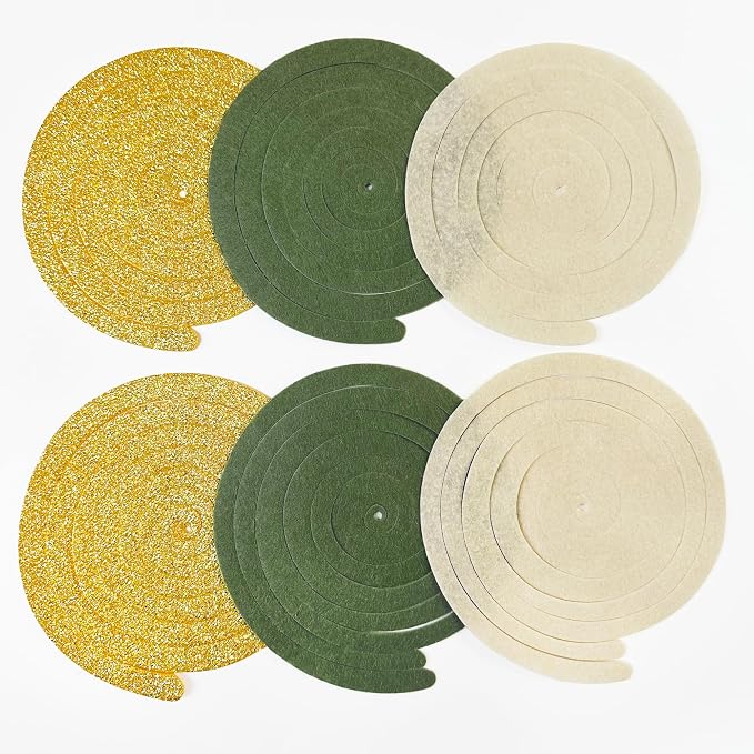 36Pcs Sage Green Gold Hanging Swirl Decorations Glitter Gold Olive Green Beige - Image 3
