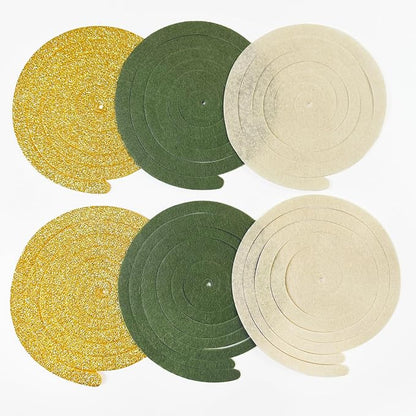 36Pcs Sage Green Gold Hanging Swirl Decorations Glitter Gold Olive Green Beige - Image 3