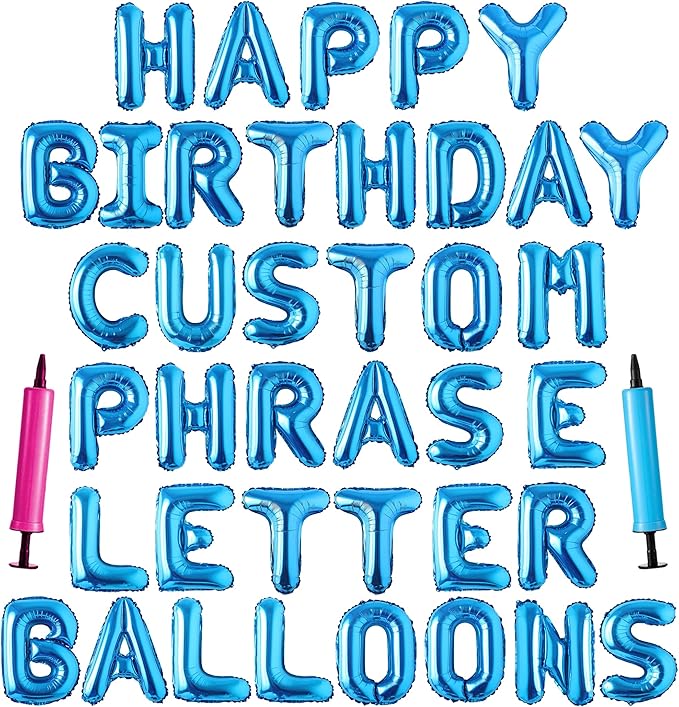 Happy Birthday Balloon Banner Custom Phrase Balloons letter 16 inch by LIOZEOKUN