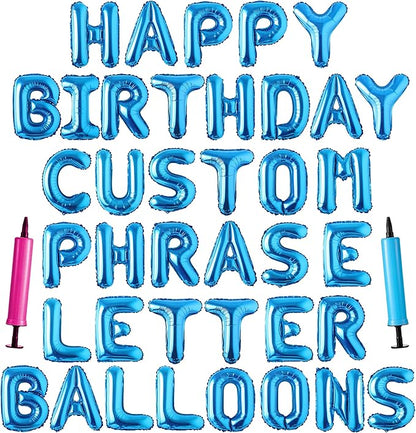Happy Birthday Balloon Banner Custom Phrase Balloons letter 16 inch by LIOZEOKUN