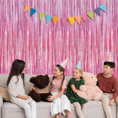 2 Pack Glitter Pink Backdrop, 3.28 FT x 7.05 FT Birthday Party Decorations - Image 6