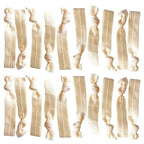 Kenz Laurenz Hair Ties Ponytail Holder Set No Crease Ribbon Bands - 20 Count - Cream