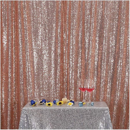 Poise3EHome 7FT x 7FT Rose Gold Sequin Photography Backdrop Curtain by Poise3EHome