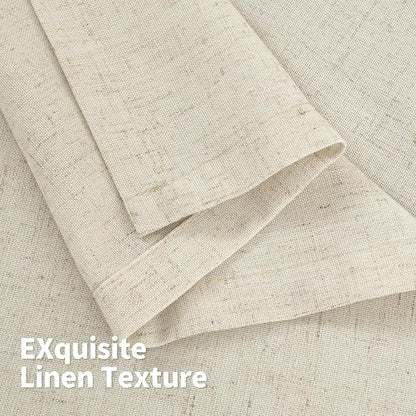 YoungsTex 45 Inch Length Beige Linen Curtains - Image 8