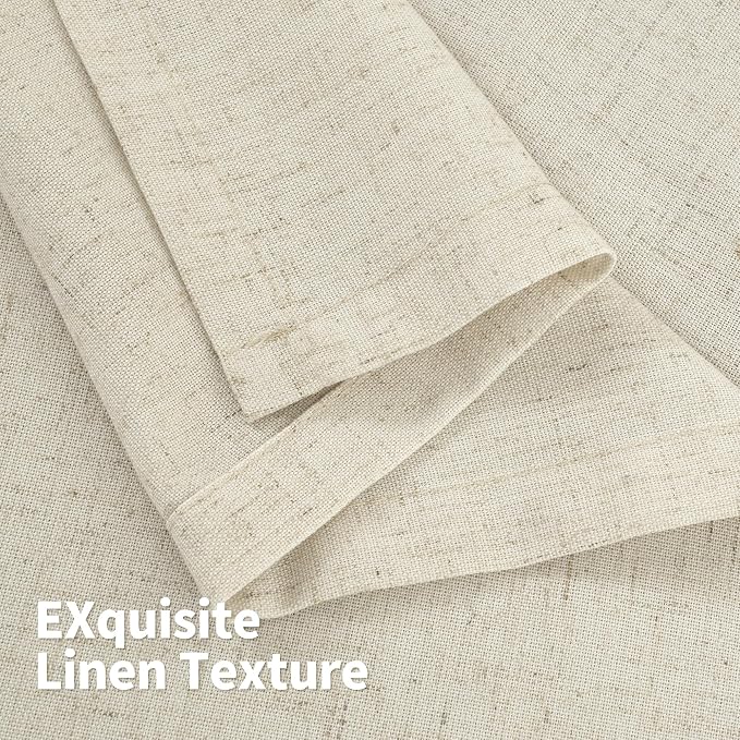 YoungsTex Beige Linen Curtains 84 Inches Length 2 Panels - Image 8