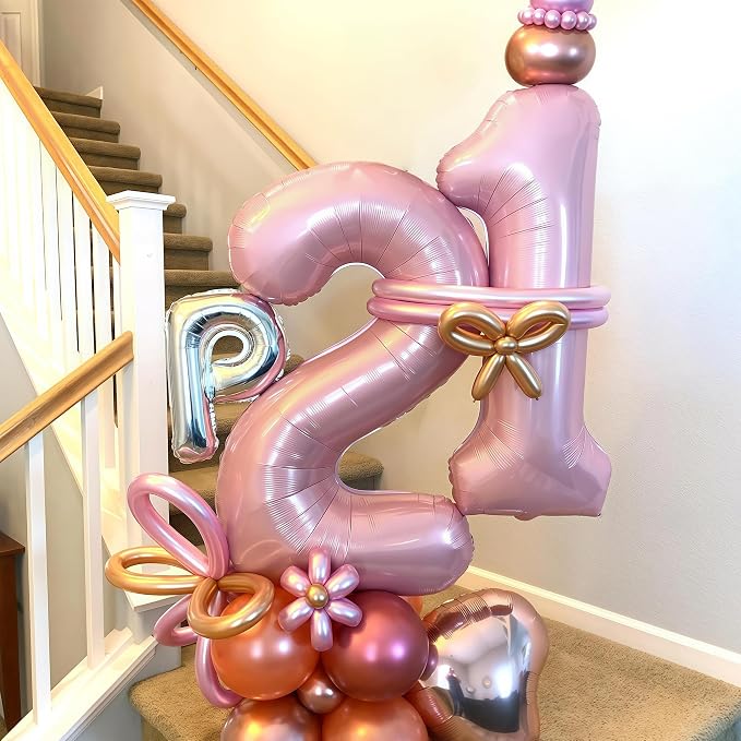Number 15 Balloon Pastel Pink, Giant Number 1 & 5 Helium Foil Balloon - Image 6