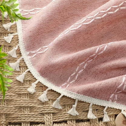 Coral 100% Boho Blackout Curtains 84 Inch 2 Panels - Image 3