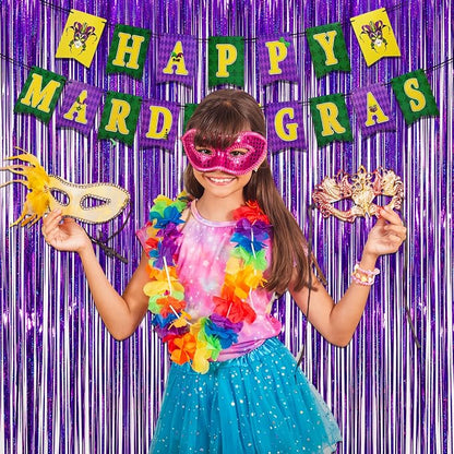 Purple Tinsel Curtain Party Backdrop - Image 7