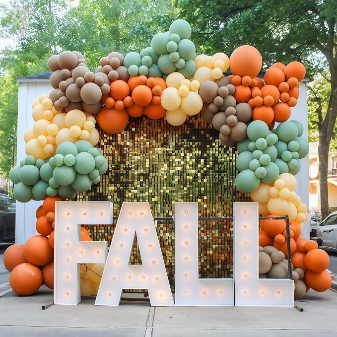 124pcs Fall Balloon Arch Kit, Thanksgiving Garland - Image 9