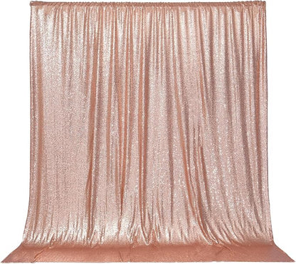 PartyDelight Rose Gold Sequin Backdrop Curtains 6x8ft | Sparkly 3mm sequins by PartyDelight