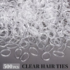 YGDZ 750PCS Bobby Pins Black Kit, 250 Hair Pins for Women, 2 Inch Wave Bobby Pins for Black Hair, 500 Clear Elastic Hair Ties, Bulk Hair Pin for Buns, Hair Accessories for Women, Kids, Girls