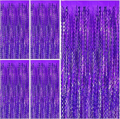 Tinsel Foil Fringe Curtains Wavy Backdrop by BOMSI