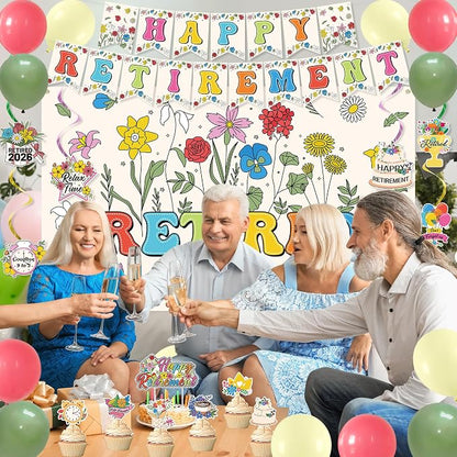 Roetyce Flower Retirement Party Decorations, Legend Has Retired Photo Backdrop - Image 8