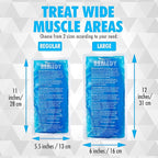 Perfect Remedy 2-Pack Gel Ice Packs for Injuries - Reusable, Soft & Flexible Hot & Cold Compress, Soothing Aid for Sprains, Strains, Soreness conditions, Alternative to Hot Water Bottles (Blue, Large)