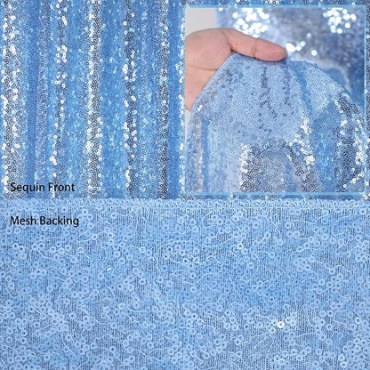 Baby Blue Sequin Backdrop Curtains 2 Pcs 5ftx8ft Sparkle Backdrop Drapes | - Image 3