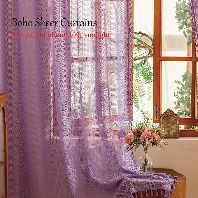Sutuo Home Lace Sheer Boho Curtains - Image 3
