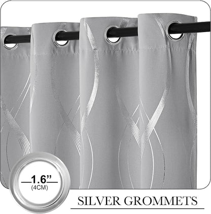 NICETOWN Silver Grey Pattern Curtains - Image 5