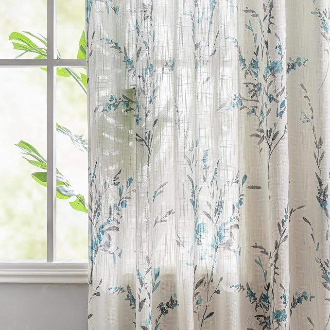 MYSKY HOME Linen Sheer Curtains 84 inches Long - Image 3