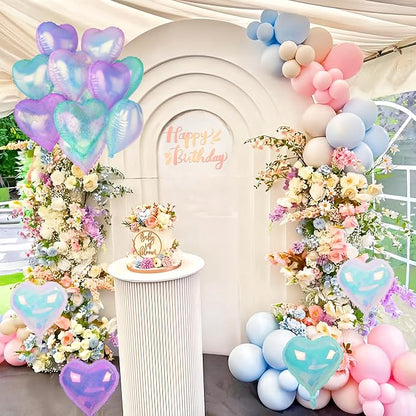 Iridescent Heart Balloons, Gradient Iridescent Pink Purple Green Balloon - Image 6