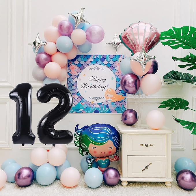 40 inch Number Balloon 0-9 Black Large Number 12 Balloons, Digital Balloons - Image 2