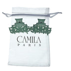 Camila Paris CP2908/2 Set of 2 French Hair Clip for Women, Green Antique Girls Hair Claw Clips Jaw Fashion Durable Styling Hair Accessories for Women, Strong Hold No Slip Grip, Made in France