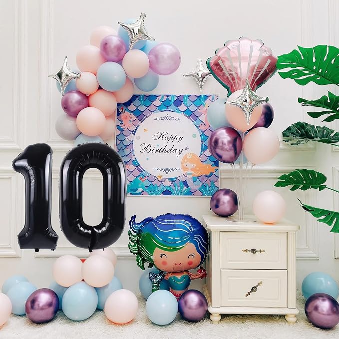 40 inch Number Balloon 0-9 Black Large Number 10 Balloons, Digital Balloons - Image 2