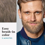 Just For Men Mustache & Beard, Beard Dye for Men with Brush Included, With Keratin Biotin Aloe and Coconut Oil for Healthy Facial Hair - Light Brown, M-25, Pack of 1 (Packaging May Vary)