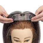 Rich Choices Hair Toppers for Women Real Human Hair 100% Human Remy Toppers NO Bangs for Women with Thinning on Top Clip in Hairpiece 4"x4.7"Lace Base 12 Inch #1B Natural Black
