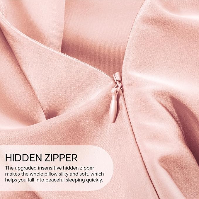 INFIIXSO Mulberry Silk Pillowcase for Hair and Skin, Silk Pillow Cases King Size with Hidden Zipper 20x40 Inches, Extraordinary Smooth and Soft Cooling Pillow Cases for Hot Sleepers(Coral, 1 Pack)