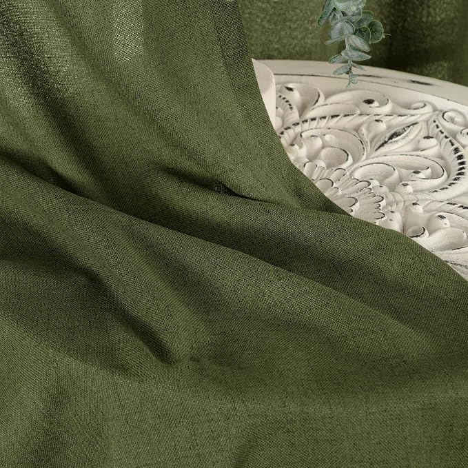 YoungsTex Olive Linen Curtains 80 Inch Length - Image 9