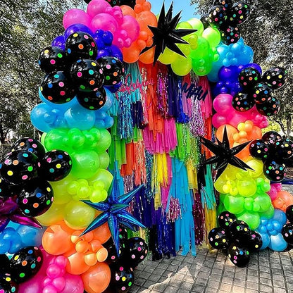 175Pcs Neon Balloons Arch Garland Kit, Glow in the Dark Balloons by MOMOSHERO