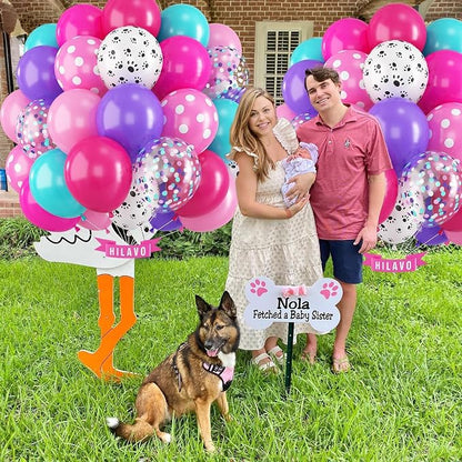 Dog Paw Balloons Set 60 Pcs 12 Inch Pink Purple Blue Balloons Puppy Paw Print - Image 4