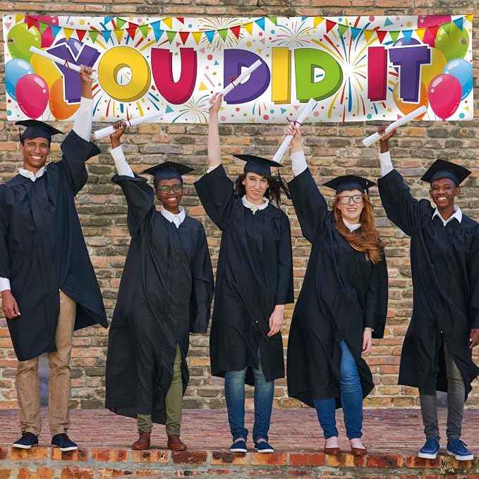 You Did It Banner- Congratulations Banner 6 x 1.3ft - Image 6