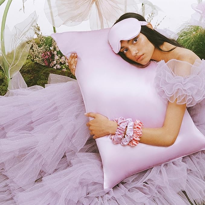 slip King Pure Silk Pillow Case - 100% Pure 22 Momme Mulberry Silk - King Size Standard Pillow Case - Anti-Aging, Anti-BedHead, Anti-Sleep Crease, Wildflower (20" x 36")