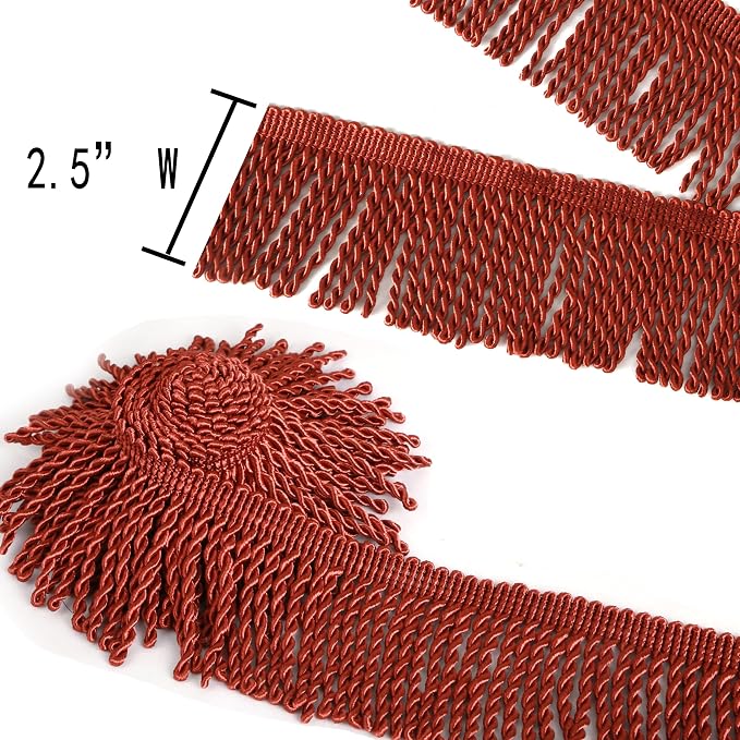 BEL AVENIR Bullion Fringe Trim Curtain Fringes 10 Yard x 2.5 Inches Sewing | - Image 3
