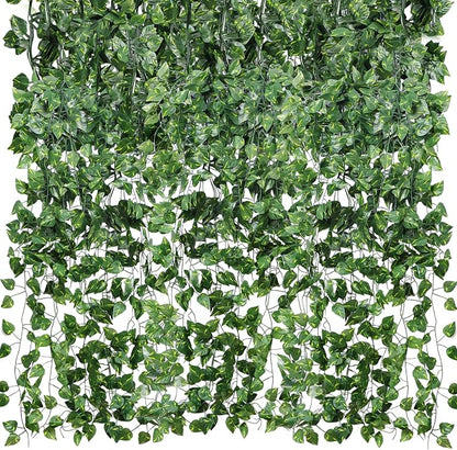 CEWOR 48 Pack 7 Feet Artificial Ivy Garlands, Fake Vines Greenery Hanging by CEWOR