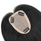 Hairro Human Hair Toppers Free Parted, 3.5x4.7" Base Hand-wovened 100% Real Hairpieces, with Invisible Clips-in for Women, for High Hairline/Adding Volume on Top, 12 Inch Jet Black