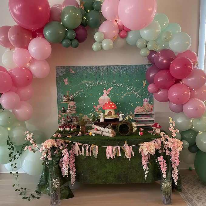 Fairy Balloon Arch Kit 120Pcs Sage Green Pink Purple Balloons Garland Dusty - Image 6