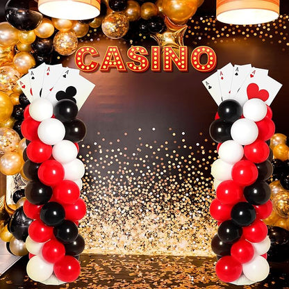 2 Sets Casino Theme Party Decoration Adjustable Poker Themed Balloon Column - Image 3