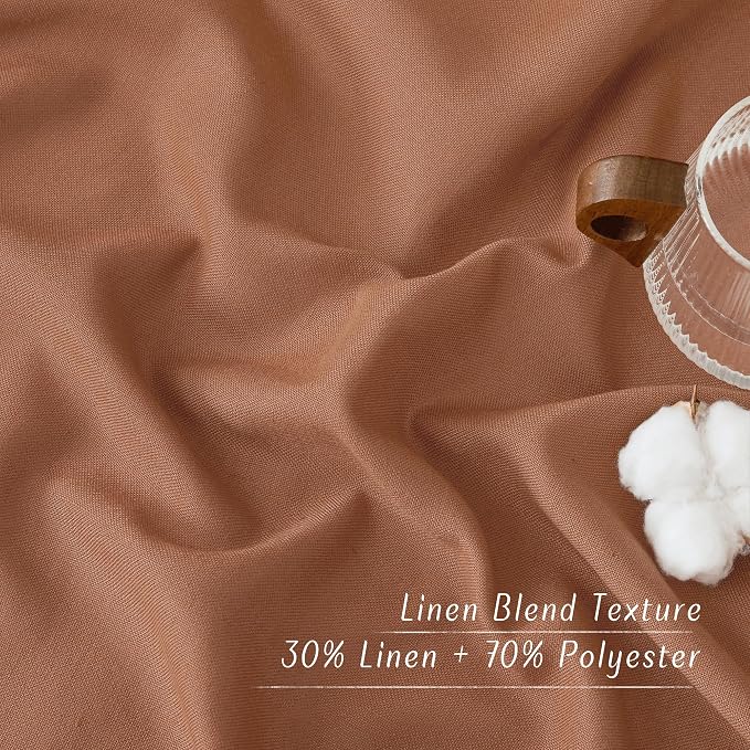 NICETOWN Caramel Linen Curtains 84 inches Long, Grommet Thick Flax Linen Window - Image 4