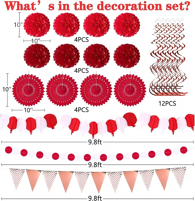 35PCS Party Decorations Paper Fan Hanging Set - Image 4