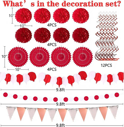 35PCS Party Decorations Paper Fan Hanging Set - Image 4
